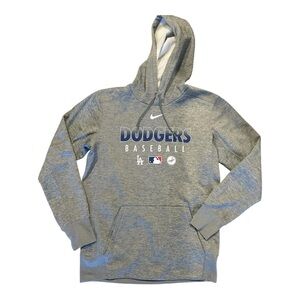 Nike Dri-Fit MLB Collection - Gray Los Angeles Dodgers Baseball Hoodie